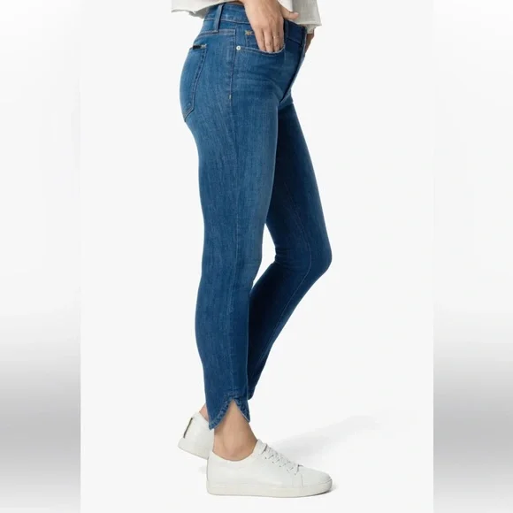 Joe’s Jeans The Iconic mid rise skinny ankle jeans with tulip fringe hem - Picture 1 of 13